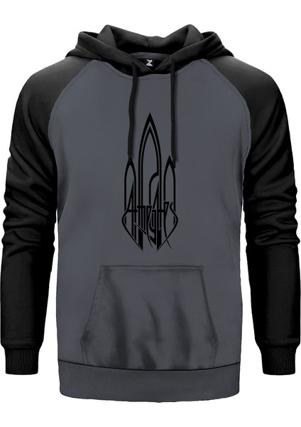 At The Gates Classic Gri Renk Reglan Kol Kapşonlu Sweatshirt