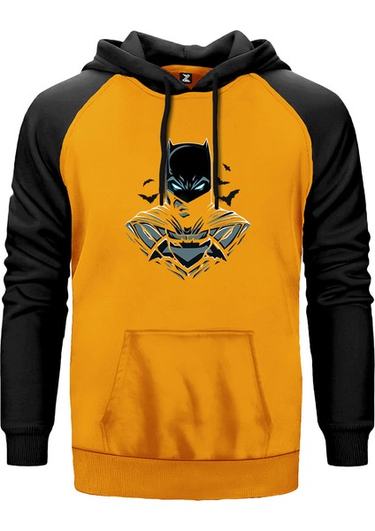 Batman Head Sarı Renk Reglan Kol Kapşonlu Sweatshirt
