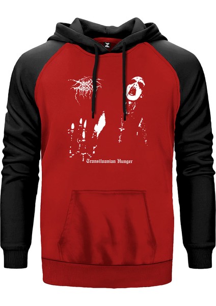 Darkthrone Transilvanian Hunger Kırmızı Renk Reglan Kol Kapşonlu Sweatshirt