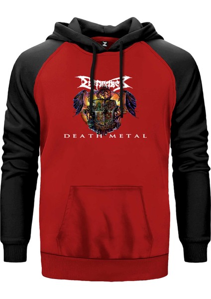 Dismember Death Metal Kırmızı Renk Reglan Kol Kapşonlu Sweatshirt