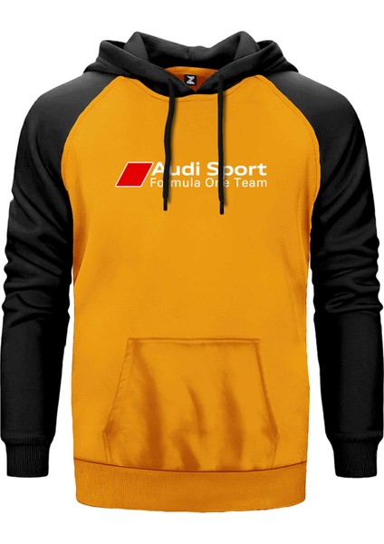 F1 Audi Formula One Sarı Renk Reglan Kol Kapşonlu Sweatshirt
