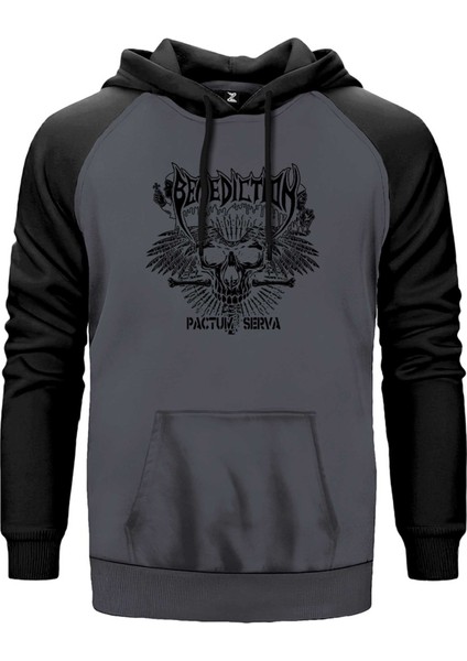 Benediction Pactum Serva Gri Renk Reglan Kol Kapşonlu Sweatshirt