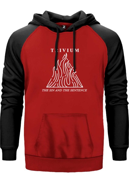 Trivium The Sin And The Sentence Kırmızı Renk Reglan Kol Kapşonlu Sweatshirt