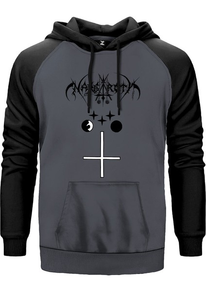 Nargaroth Orke Gri Renk Reglan Kol Kapşonlu Sweatshirt