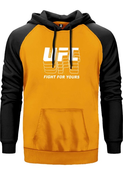 Ufc Fg Sarı Renk Reglan Kol Kapşonlu Sweatshirt