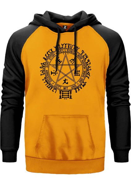 Hellsing Ultimate Symbol Sarı Renk Reglan Kol Kapşonlu Sweatshirt