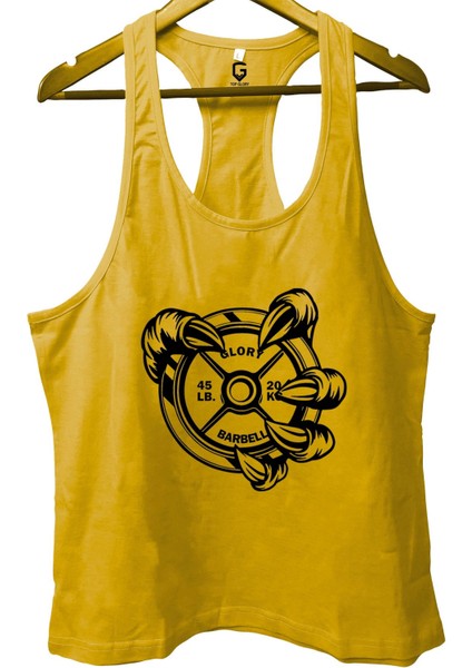 Claw Sarı Gym Fitness Tank Top Sporcu Atleti