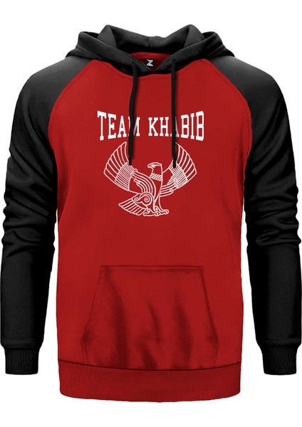 Khabib Nurmagomedov Team Essential Kırmızı Renk Reglan Kol Kapşonlu Sweatshirt