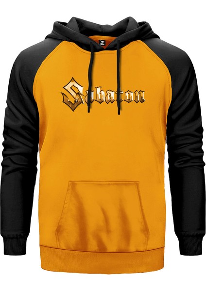 Sabaton Logo Gold Sarı Renk Reglan Kol Kapşonlu Sweatshirt
