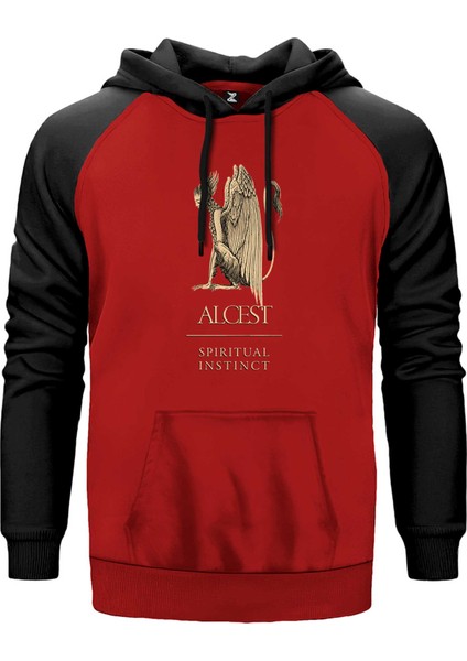 Alcest Spiritual Instinct Kırmızı Renk Reglan Kol Kapşonlu Sweatshirt
