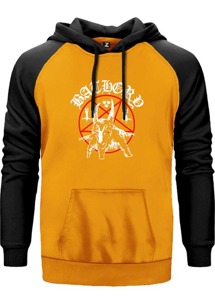 Bathory Graphic Sarı Renk Reglan Kol Kapşonlu Sweatshirt
