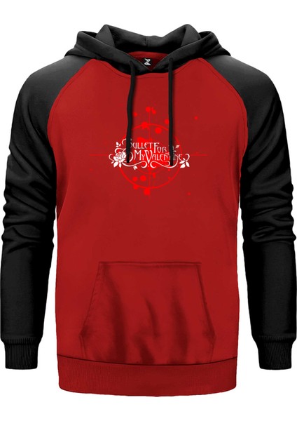 Bullet For My Valentine Target Kırmızı Renk Reglan Kol Kapşonlu Sweatshirt