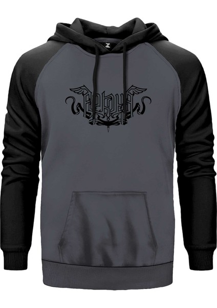 Arkona Logo Gri Renk Reglan Kol Kapşonlu Sweatshirt