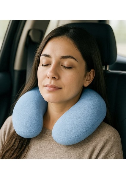 Ayıcı Oyuncak Peluş U Tipi Boyun Yastığı Yumuşak ve Ergonomik Seyahat Konforu