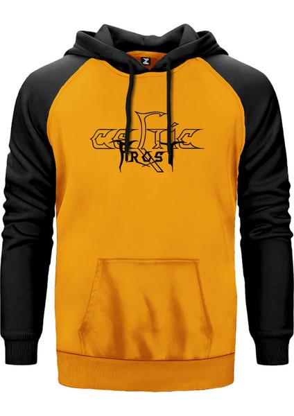 Celtic Frost Logo Sarı Renk Reglan Kol Kapşonlu Sweatshirt