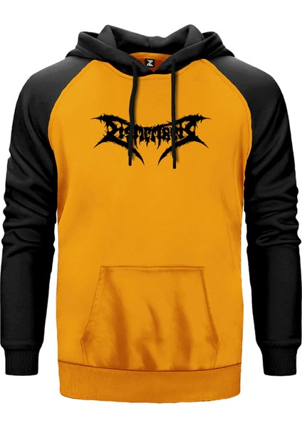 Dismember Logo Sarı Renk Reglan Kol Kapşonlu Sweatshirt