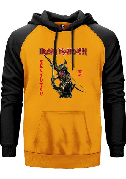 Iron Maiden Senjutsu Sarı Renk Reglan Kol Kapşonlu Sweatshirt