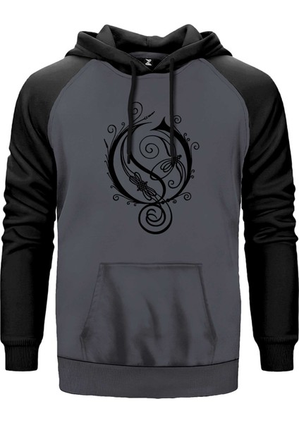Opeth Type Gri Renk Reglan Kol Kapşonlu Sweatshirt