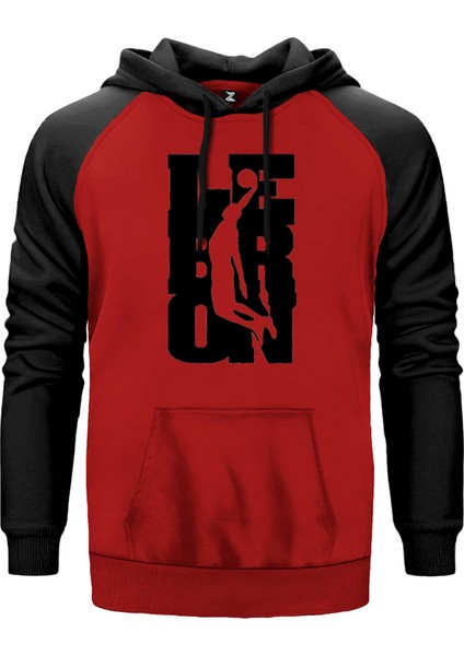 Lebron James Smaç Kırmızı Renk Reglan Kol Kapşonlu Sweatshirt