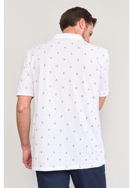 Çetinkaya Mentality 4132 Polo Yaka Rejenere Pike Metraj Baskı Regular T-Shirt Beyaz fırsatları