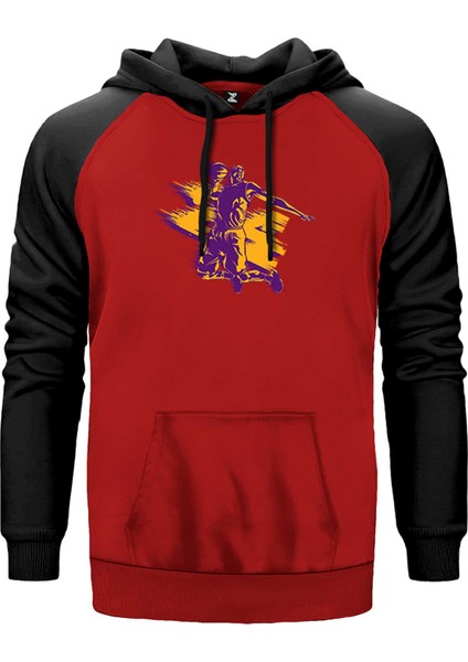 Kobe Brynt Silhouette Kırmızı Renk Reglan Kol Kapşonlu Sweatshirt