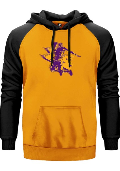 Kobe Brynt Silhouette Sarı Renk Reglan Kol Kapşonlu Sweatshirt