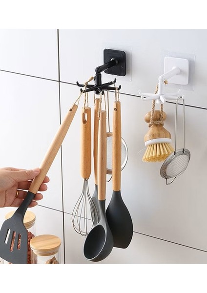 Brokoli Home 1 Adet Kendinden Yapışkanlı Güçlü 5li Askılık Çok Amaçlı Mutfak Duvar Banyo