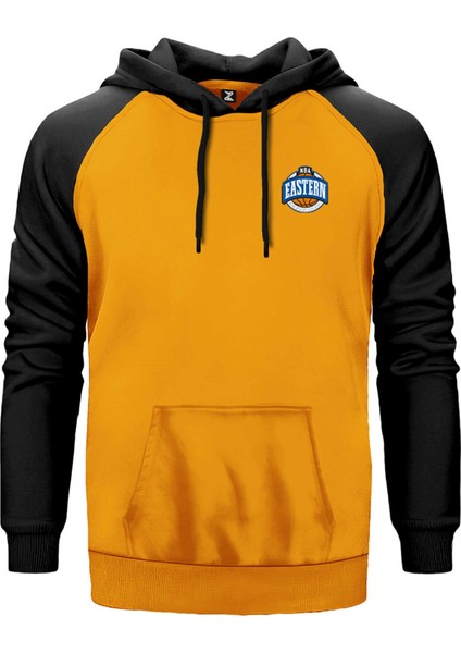 Nba Eastern Logo Sarı Renk Reglan Kol Kapşonlu Sweatshirt