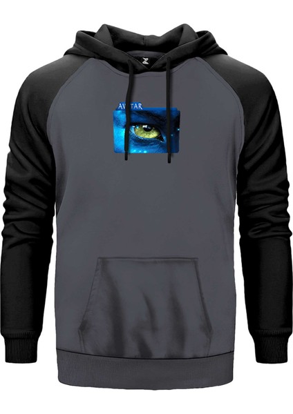 Avatar The Way Of Water Blue Line Gri Renk Reglan Kol Kapşonlu Sweatshirt