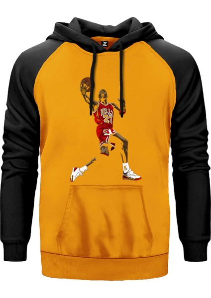 Aır Jordan Grafiti Sarı Renk Reglan Kol Kapşonlu Sweatshirt