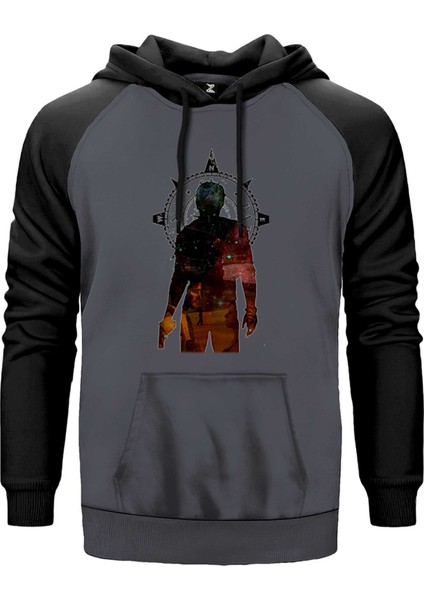 Uncharted 4 Nathan Drake Adventure Gri Renk Reglan Kol Kapşonlu Sweatshirt