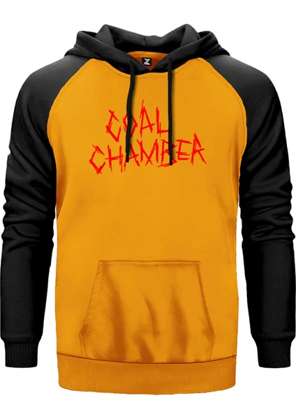Coal Chamber Logo Classic Sarı Renk Reglan Kol Kapşonlu Sweatshirt