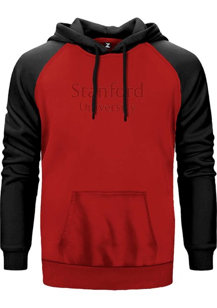 Stanford University Red Kırmızı Renk Reglan Kol Kapşonlu Sweatshirt