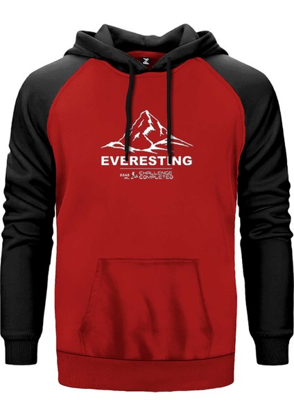 Everesting Kırmızı Renk Reglan Kol Kapşonlu Sweatshirt