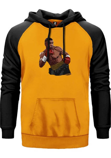 Mike Tyson Wbc Fight Sarı Renk Reglan Kol Kapşonlu Sweatshirt