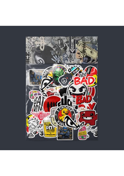 Bad Boy Sticker Paketi -Bullet Journal - Ajanda - Planner - Defter - Laptop Etiket Çıkartma Çok Renkli 10 x 15 Paket Boyutu 3 x 5 cm Stickerlar Paket Içeriği 25 Adet Dadi Ramba Sticker