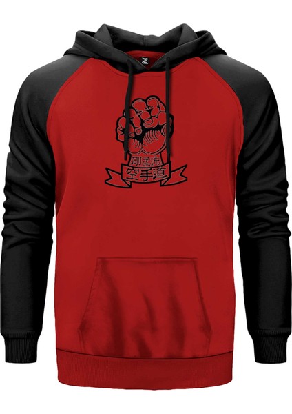 Karate Yamaguchi Goju-Kai Kırmızı Renk Reglan Kol Kapşonlu Sweatshirt