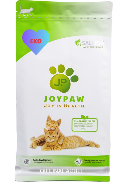 Kısırlaştırılmış Eko Somonlu Kedi Maması 3 Kg