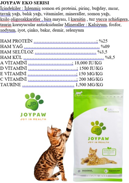 Kısırlaştırılmış Eko Somonlu Kedi Maması 3 Kg