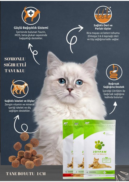 Kısırlaştırılmış Eko Somonlu Kedi Maması 3 Kg