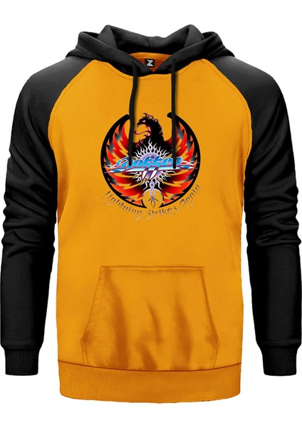 Dokken Lightning Strikes Again Sarı Renk Reglan Kol Kapşonlu Sweatshirt