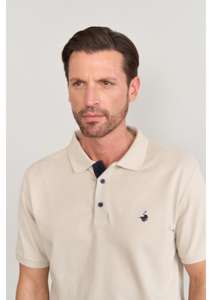 3047-L Erkek Polo Yaka Penye Pike T-Shirt Vizon modelleri