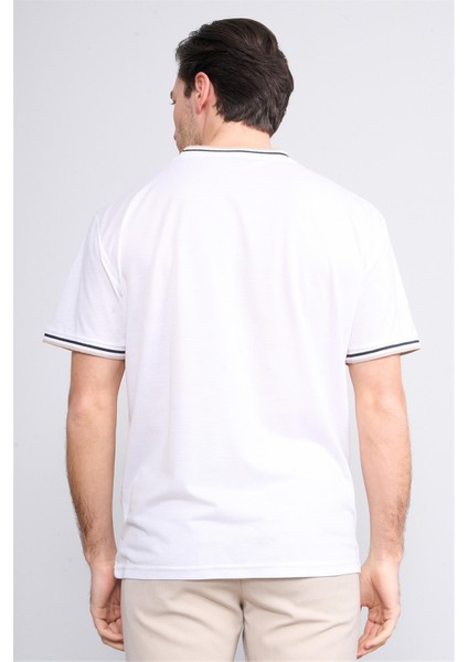 3792 Erkek Bisiklet Yaka 30/1 Pike T-Shirt Optik Beyaz fırsatları