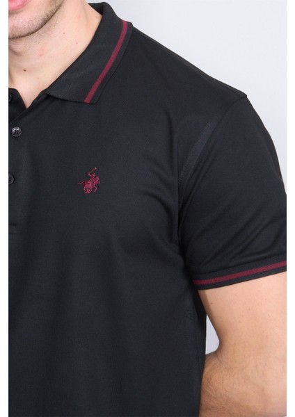 3953 Erkek Polo Yaka 30/1 Pike T-Shirt Siyah modelleri