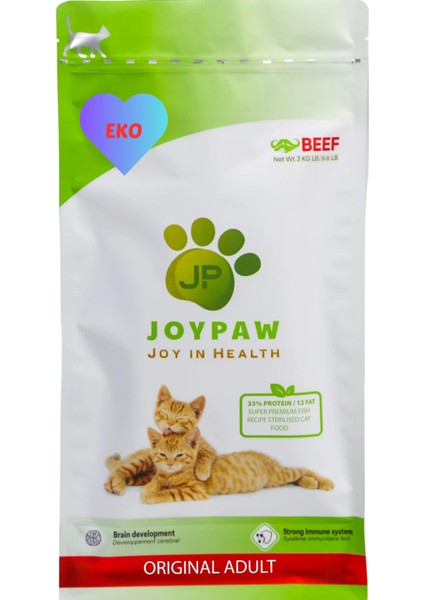 Kısırlaştırılmış Eko Sığır Etli Kedi Maması 12 Kg