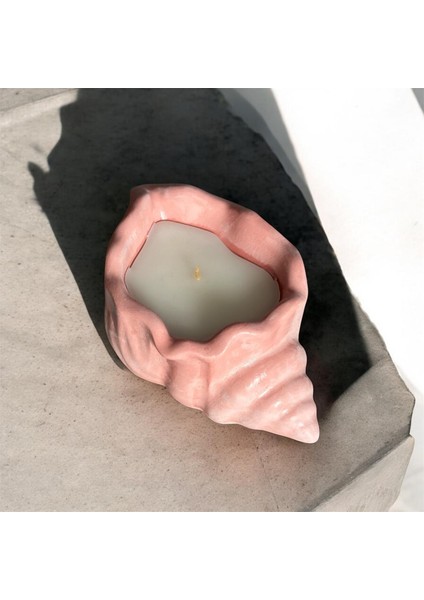 Deniz Kabuğu Model Kokulu Mum,kırmızı