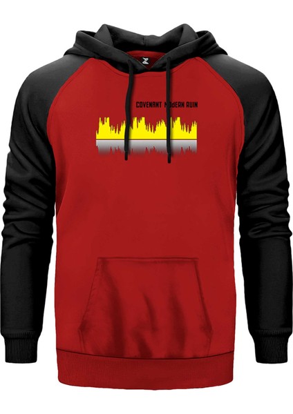 Covenant Modern Ruin Kırmızı Renk Reglan Kol Kapşonlu Sweatshirt