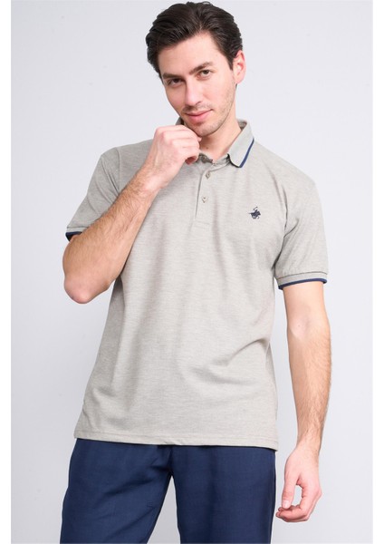3939 Erkek Polo Yaka 1-1 Pike T-Shirt Haki