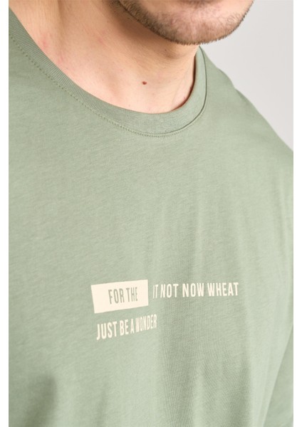 Çetinkaya Mentality 3741 Bisiklet Yaka Penye Regular Baskılı Tshirt Haki modelleri