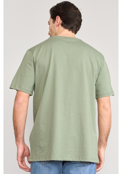 Çetinkaya Mentality 3741 Bisiklet Yaka Penye Regular Baskılı Tshirt Haki fırsatları